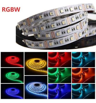 Kit RGB+WW : bande LED 5m, 60 LED, 10,8W, contrôleur et transformateur