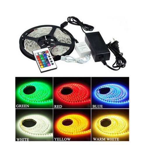 Kit RGB : bande LED 10 mètres 30 LED, 7,2W, contrôleur et transformateur