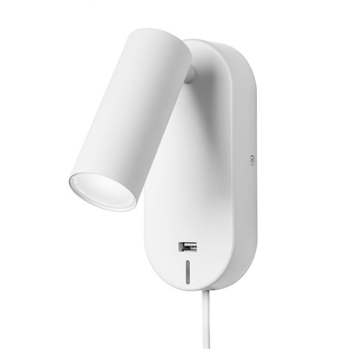 Applique murale EGO LED avec USB et gradation tactile, 4,5W, Nielsen Light - blanc
