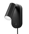 Applique murale EGO LED avec USB et gradation tactile, 4,5W, Nielsen Light - noir