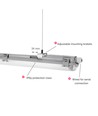 Réglette LED Limea T8 120cm, câblage traversant - Pour 2x tubes LED 120cm, IP65 étanche