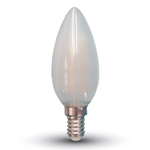Ampoule LED flamme E14 4W - Filament, verre dépoli
