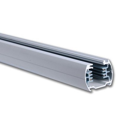 V-Tac rail de 1 mètre pour spots sur rail - Blanc, 3 phases, complet avec connexion et bouchon de fin