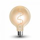 Ampoule globe LED E27 4W - Ø9,5 cm, Filament carbone, blanc extra chaud, 2200K