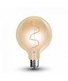 Ampoule globe LED E27 4W - Ø9,5 cm, Filament carbone, blanc extra chaud, 2200K