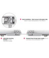 Réglette 150cm + 2x tubes LED T8 - IP65, câblage traversant