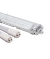 Réglette 150cm + 2x tubes LED T8 - IP65, câblage traversant