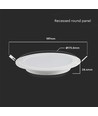 Panneau LED encastrable 12W Ø17cm - Découpe : Ø15,5 cm, Dimensions : Ø17 cm