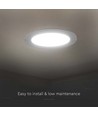 Panneau LED encastrable 12W Ø17cm - Découpe : Ø15,5 cm, Dimensions : Ø17 cm