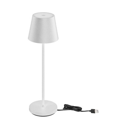Lampe de table rechargeable V-Tac, sans fil - Blanc, lampe de table extérieure IP54, tactile dimmable, modèle mini