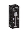 Lampe de table rechargeable V-Tac, sans fil - Blanc, lampe de table extérieure IP54, tactile dimmable, modèle mini