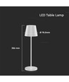Lampe de table rechargeable V-Tac, sans fil - Blanc, lampe de table extérieure IP54, tactile dimmable, modèle mini