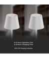 Lampe de table rechargeable V-Tac, sans fil - Blanc, lampe de table extérieure IP54, tactile dimmable, modèle mini