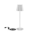 Lampe de table rechargeable V-Tac, sans fil - Blanc, lampe de table extérieure IP54, tactile dimmable, modèle mini