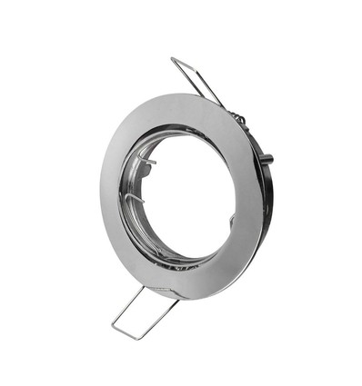 Kit Downlight MR16 ou GU10 - Sans source lumineuse, Chrome, Découpe : Ø7,4 cm, Dimensions : Ø8,2 cm