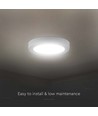 Plafonnier LED 18W - Ø21,5cm, Hauteur : 3cm, Bord blanc