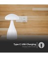 Lampe de table V-Tac rechargeable CCT - Blanc, IP20, dimmable tactile, modèle mini