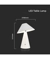 Lampe de table rechargeable V-Tac 3 en 1 - Blanc, IP20, dimmable tactile