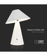 Lampe de table rechargeable V-Tac 3 en 1 - Blanc, IP20, dimmable tactile