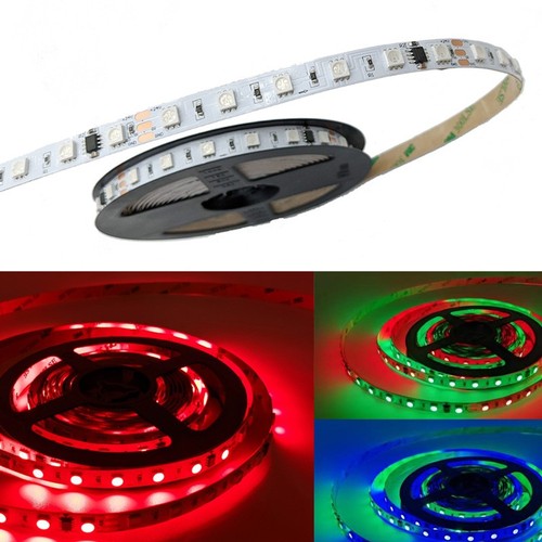Ruban LED RGBIC 5m 12W/m - 24V DC, IP20, 60 LED par mètre
