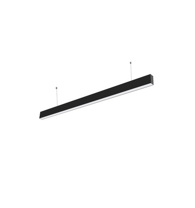Réglette LED 40W - 120cm, 100lm/W, Noir, plafonnier pour bureau, avec kit de suspension par câbles