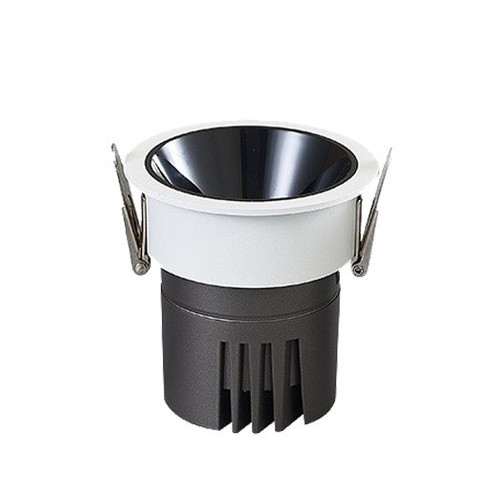 Spot encastrable 11W Ø8,4cm dimmable RA92 - Perçage : Ø7,5 cm, Dimensions : Ø8,4 cm, Réflecteur noir, bord blanc