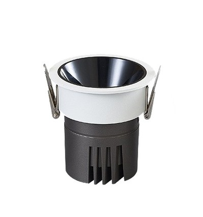 Spot encastrable 11W Ø8,4cm dimmable RA92 - Perçage : Ø7,5 cm, Dimensions : Ø8,4 cm, Réflecteur noir, bord blanc