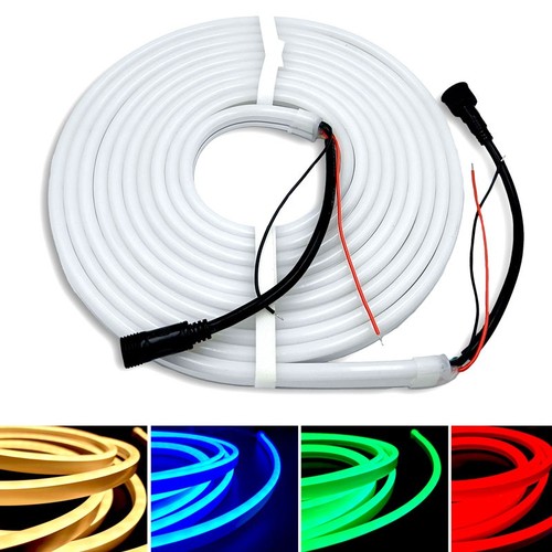 5m 16W/m RGB+WW Neon flex strip - 24V DC, IP65, 72 LED par m, sécable tous les 10cm