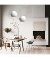 Lampe LED - Ø12cm, blanche, beau plafonnier, avec suspension incluse