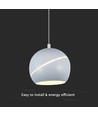 Lampe LED - Ø12cm, blanche, beau plafonnier, avec suspension incluse