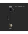 Lampe LED 8W - Plafonnier élégant, Ø12cm, Champagne, suspension incluse