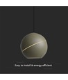 Lampe LED 8W - Plafonnier élégant, Ø12cm, Champagne, suspension incluse