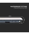 Réglette LED complète étanche 150cm 48W, câblage traversant - 5760lm, 120lm/W, IP65