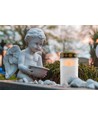 Bougie LED pour pierre tombale - Blanche, 12 cm de hauteur, IP44 extérieur, à pile