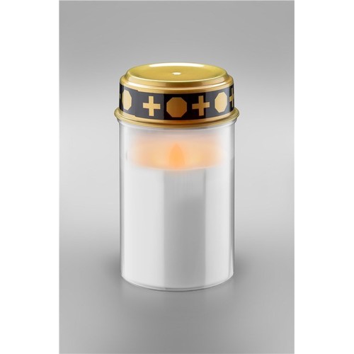 Bougie LED pour pierre tombale - Blanche, 12 cm de hauteur, IP44 extérieur, à pile