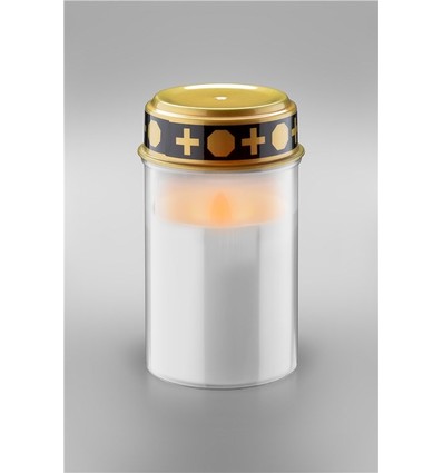 Bougie LED pour pierre tombale - Blanche, 12 cm de hauteur, IP44 extérieur, à pile