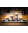 Lot de 4 bougies LED chauffe-plat avec minuterie - Fonction minuterie, à piles