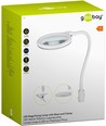 Lampe loupe LED 6W avec col de cygne - Blanc, lampe de bureau, pince et pied