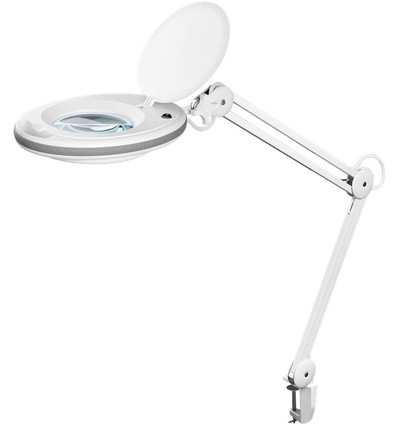 Lampe loupe LED avec pince 8W - Blanc