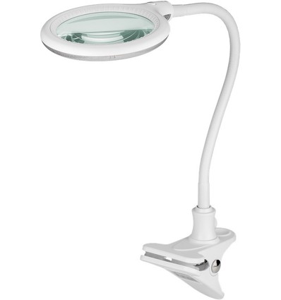 Lampe loupe LED avec pince 6W - Blanc