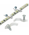 20 clips de montage transparents pour bande LED - 10 mm, compatibles avec bandes IP65