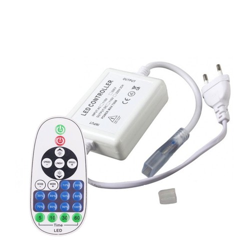 Minuterie et variateur RF sans fil avec télécommande - Incl. bouchon de fin, pour 230V (COB), fonction mémoire, max. 50 m
