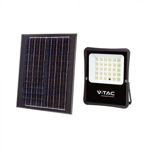 Projecteur LED Solaire 20W - IP65, noir, avec panneau solaire et télécommande
