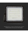 Projecteur LED Solaire 6W - IP65, noir, avec panneau solaire, télécommande, batterie intégrée