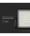 Projecteur LED Solaire 6W - IP65, noir, avec panneau solaire, télécommande, batterie intégrée