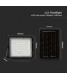 Projecteur LED Solaire 6W - IP65, noir, avec panneau solaire, télécommande, batterie intégrée