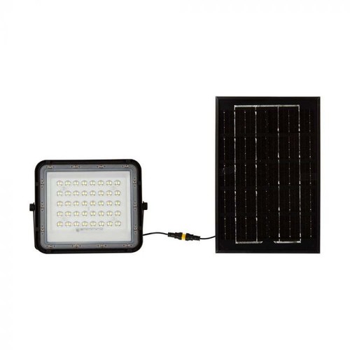 Projecteur LED Solaire 6W - IP65, noir, avec panneau solaire, télécommande, batterie intégrée
