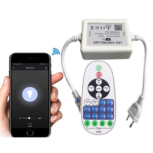 Variateur WiFi Smart Home 230V - Incl. bouchon de fin, pour 230V (Type X-2), fonction mémoire, max 50 m