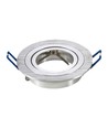 Kit Downlight MR16 ou GU10 - Sans source lumineuse, aluminium brossé, Perçage : Ø7,5 cm, Dimensions : Ø9,1 cm