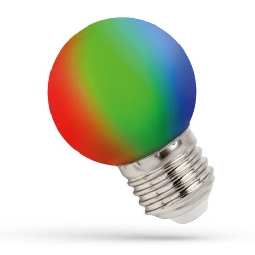 Ampoule LED E27 1W RGB sphérique - G45, 260 degrés, changement de couleur, ampoule décorative